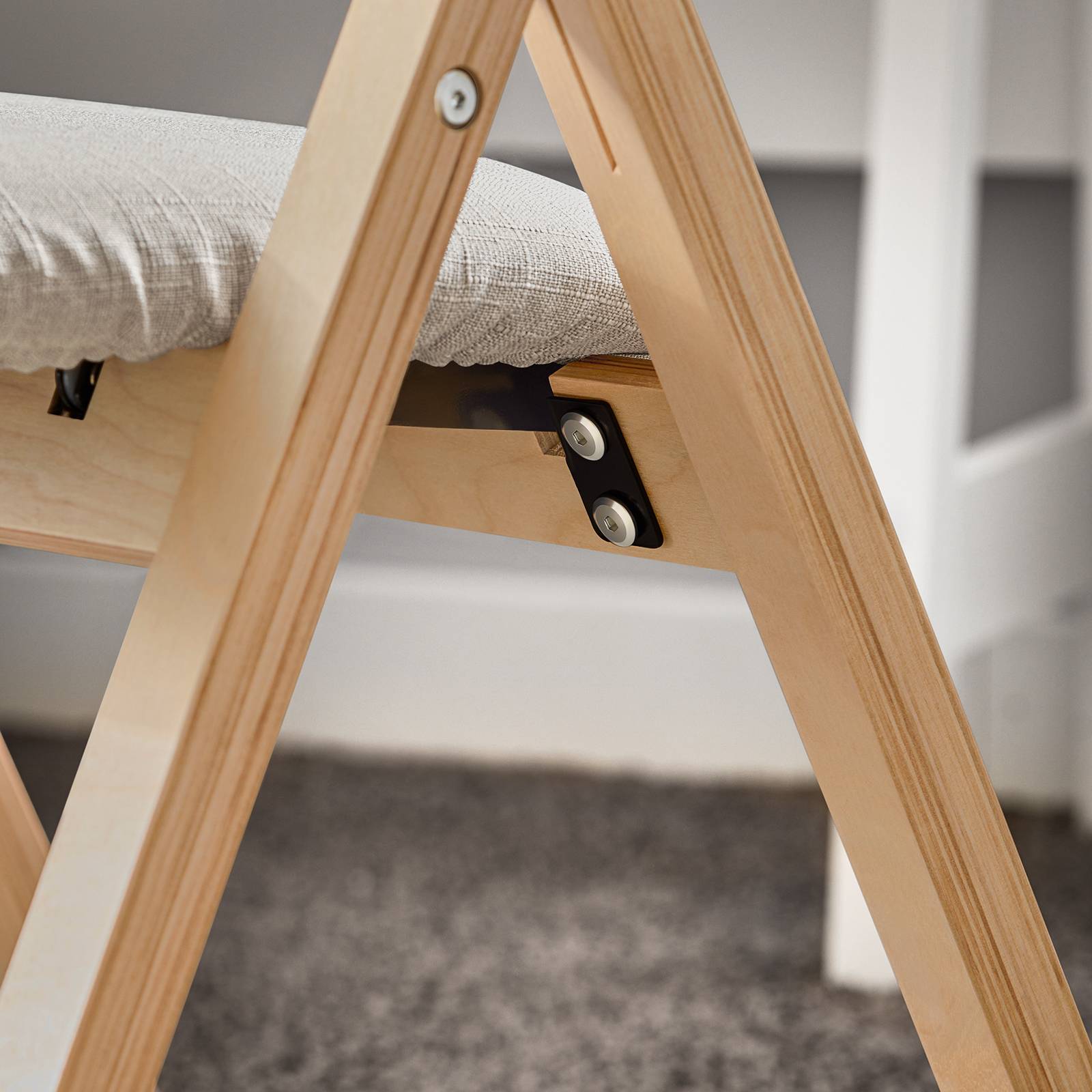 SoBuy Chaise Pliante en Bois avec Assise Rembourrée, Portable et Légère, Gris - Image 5