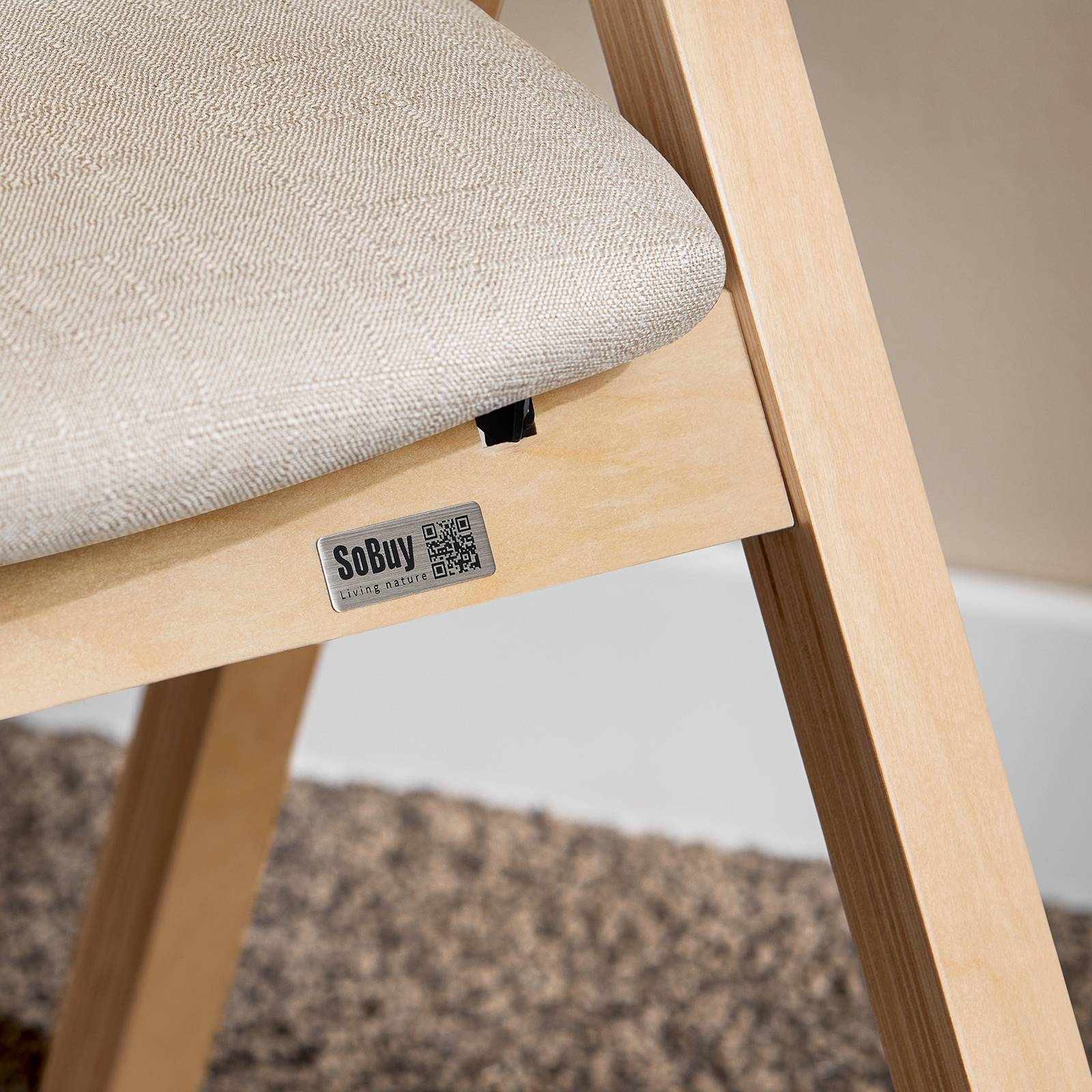 SoBuy Chaise Pliante en Bois avec Assise Rembourrée, Portable et Légère, Gris - Image 7