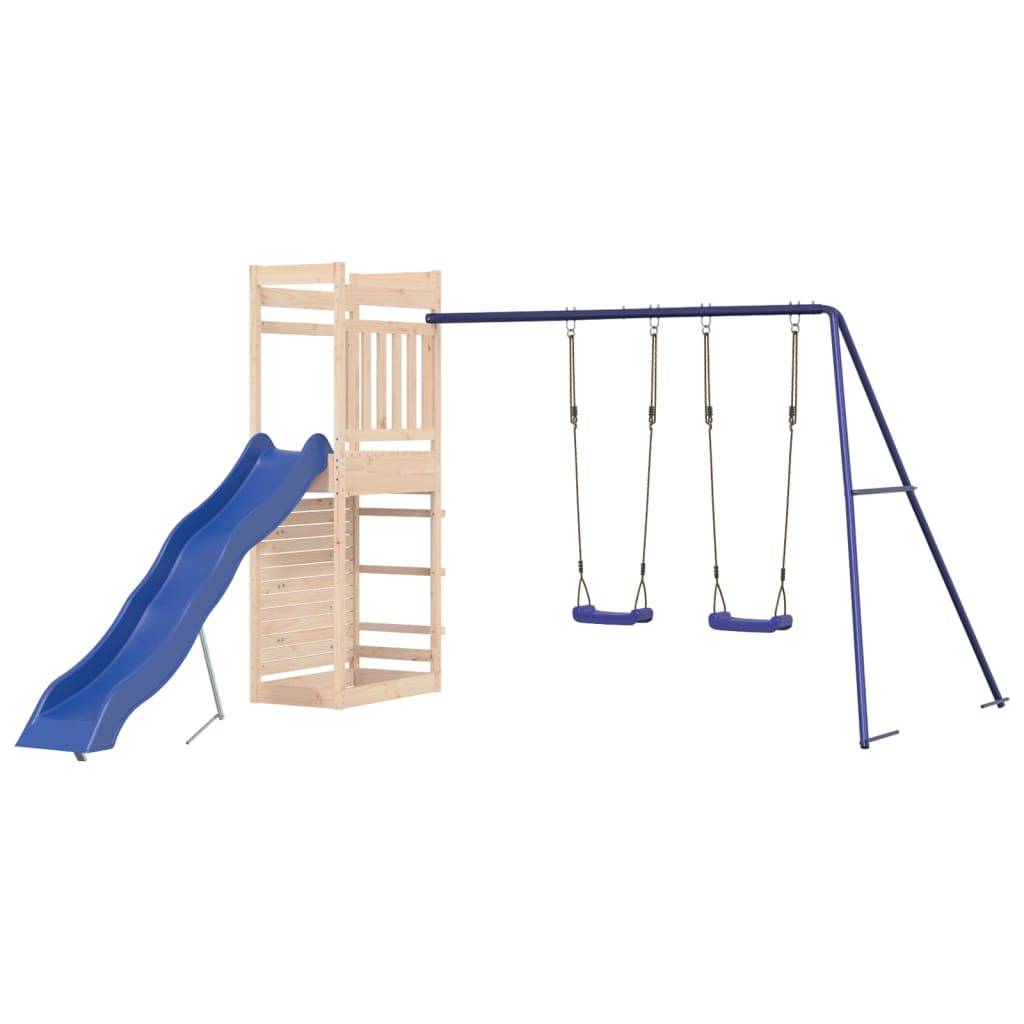 Helloshop26 - Aire de jeux d'extérieur balançoires toboggan portiques robuste jeux jardin 316 x 349 x 207 cm bois de pin massif - Image 1