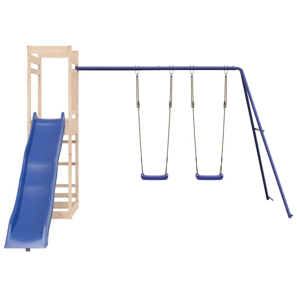 Helloshop26 - Aire de jeux d'extérieur balançoires toboggan portiques robuste jeux jardin 316 x 349 x 207 cm bois de pin massif - Image 2