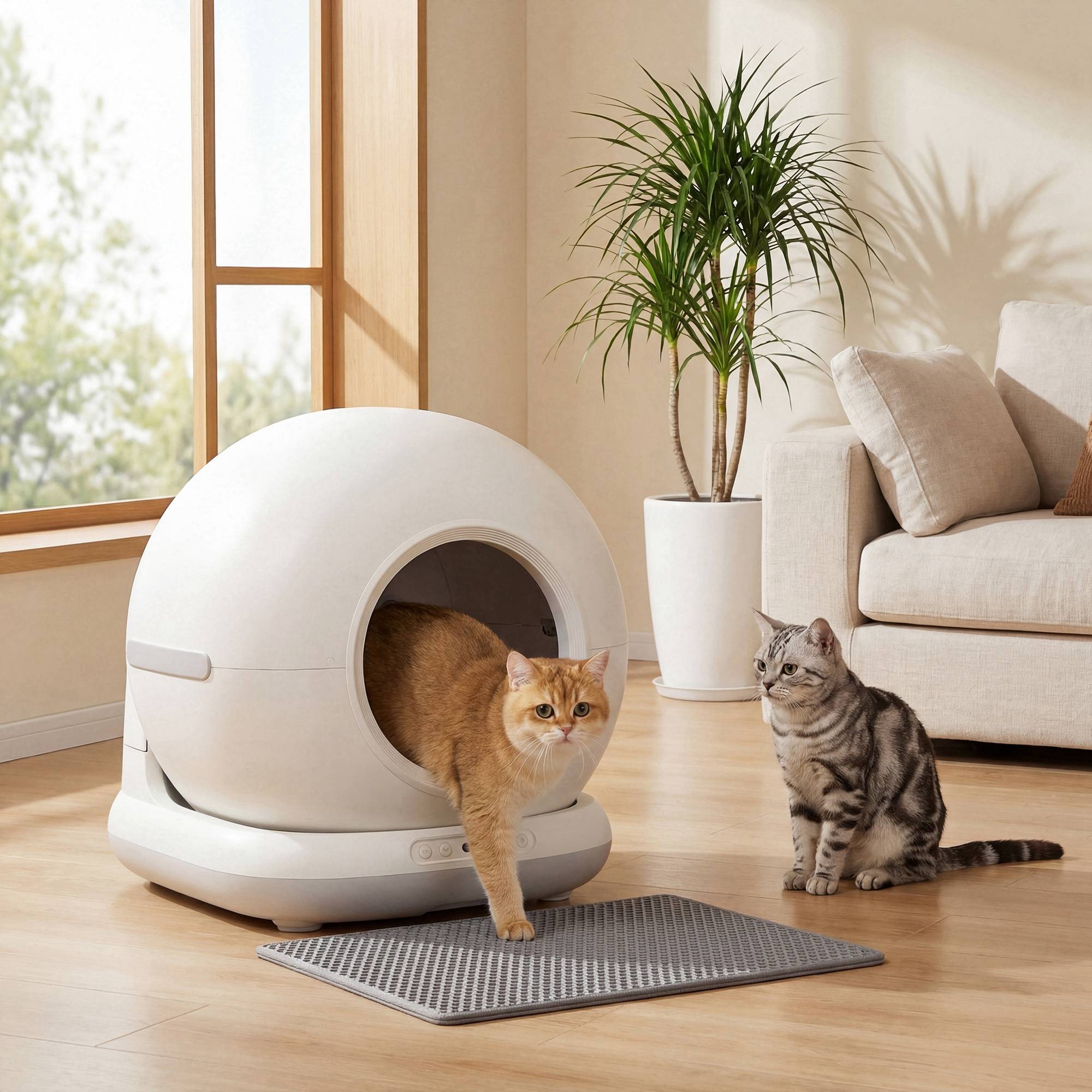 ComfortXL - Litière autonettoyante PP ABS 58,1x47,5x53 cm blanche pour chats contrôle App - ComfortXL Outdoor Living - Image 3