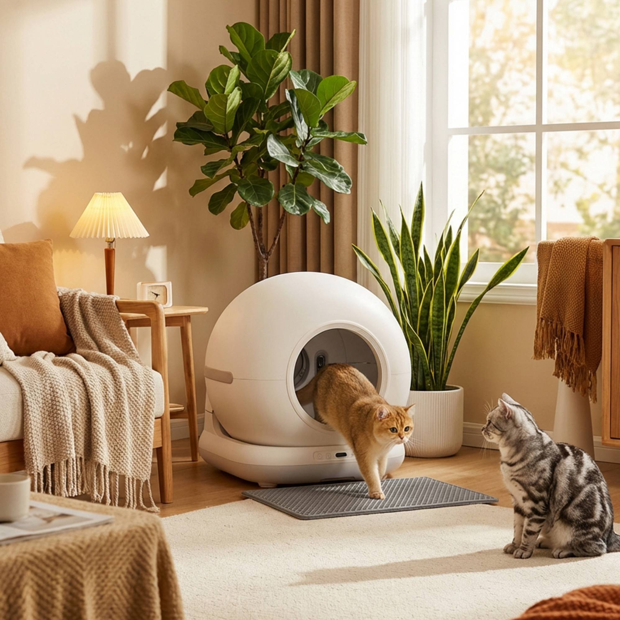 ComfortXL - Litière autonettoyante PP ABS 58,1x47,5x53 cm blanche pour chats contrôle App - ComfortXL Outdoor Living - Image 10