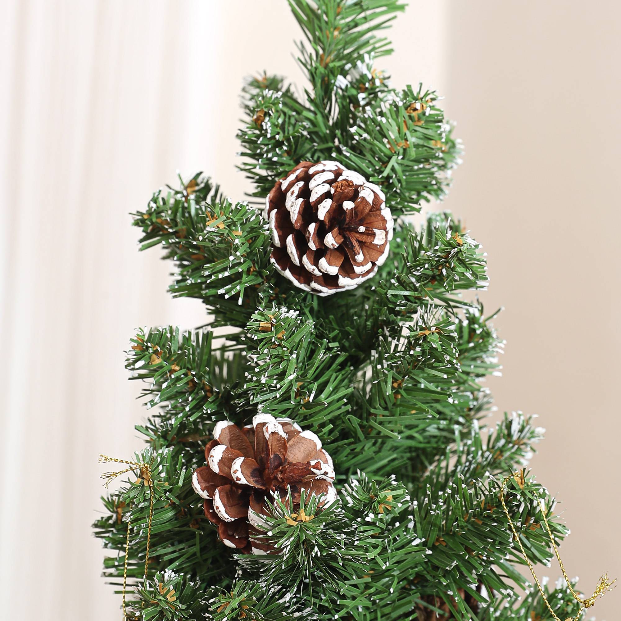 Sapin de Noël artificiel 180 cm arbre de Noël Slim avec support en acier pliable, 618 branches épines, vert - Image 10