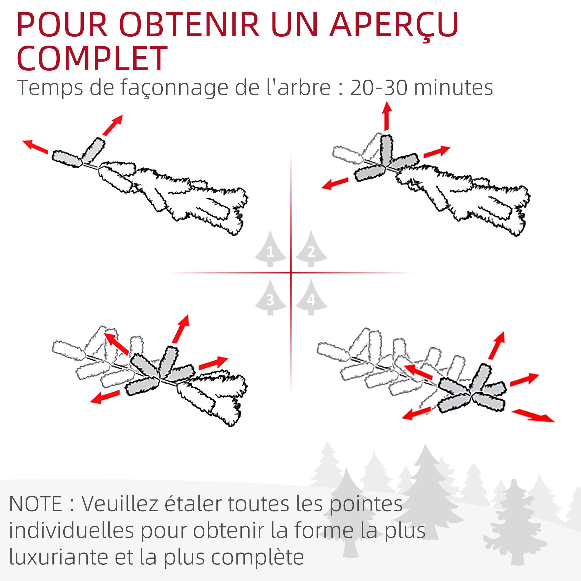 Sapin de Noël artificiel 180 cm arbre de Noël Slim avec support en acier pliable, 618 branches épines, vert - Image 9