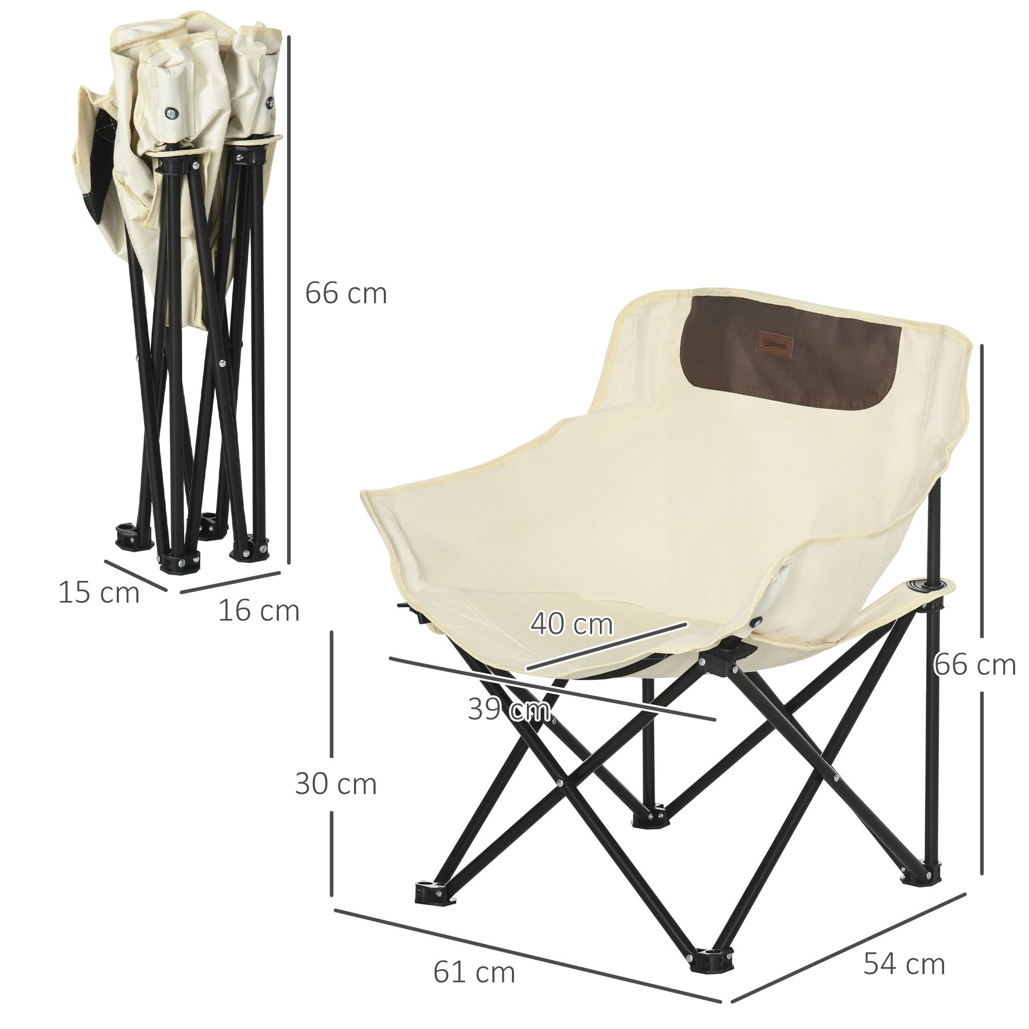 Chaise Camping Pliante Oxford Acier Jardin Plage Sac Transport Poche Blanc Léger - ComfortXL Outdoor Living - Image 3