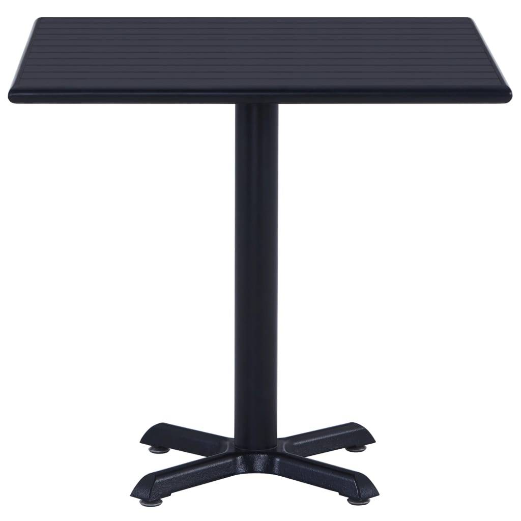 Table de jardin métal et bois plastique noir 80 x 80 x 75 cm - PANGIVO - Image 2