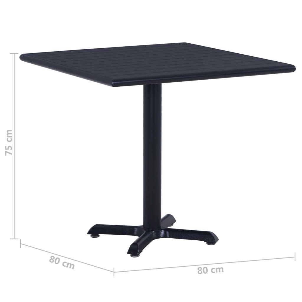 Table de jardin métal et bois plastique noir 80 x 80 x 75 cm - PANGIVO - Image 6