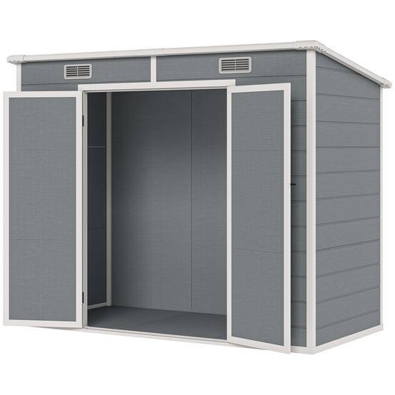 Abri de jardin polypropylènes gris 238 x 125 x 183 cm - PANGIVO - Image 2