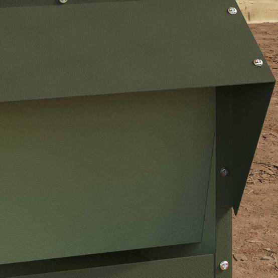 Distributeur Volaille Métal Toit Étanche 20kg Olive - ComfortXL Outdoor Living - Image 1