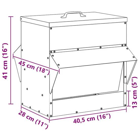 Distributeur Volaille Métal Toit Étanche 20kg Olive - ComfortXL Outdoor Living - Image 7