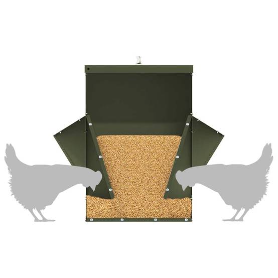Distributeur Volaille Métal Toit Étanche 20kg Olive - ComfortXL Outdoor Living - Image 9