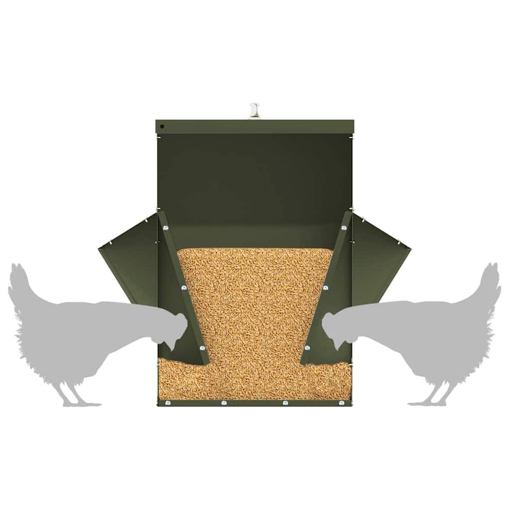 Distributeur Volaille Métal Toit Étanche 20kg Olive - ComfortXL Outdoor Living - Image 9