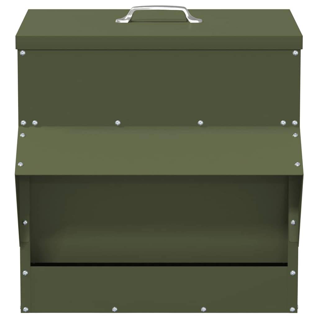 Distributeur Volaille Métal Toit Étanche 20kg Olive - ComfortXL Outdoor Living - Image 5
