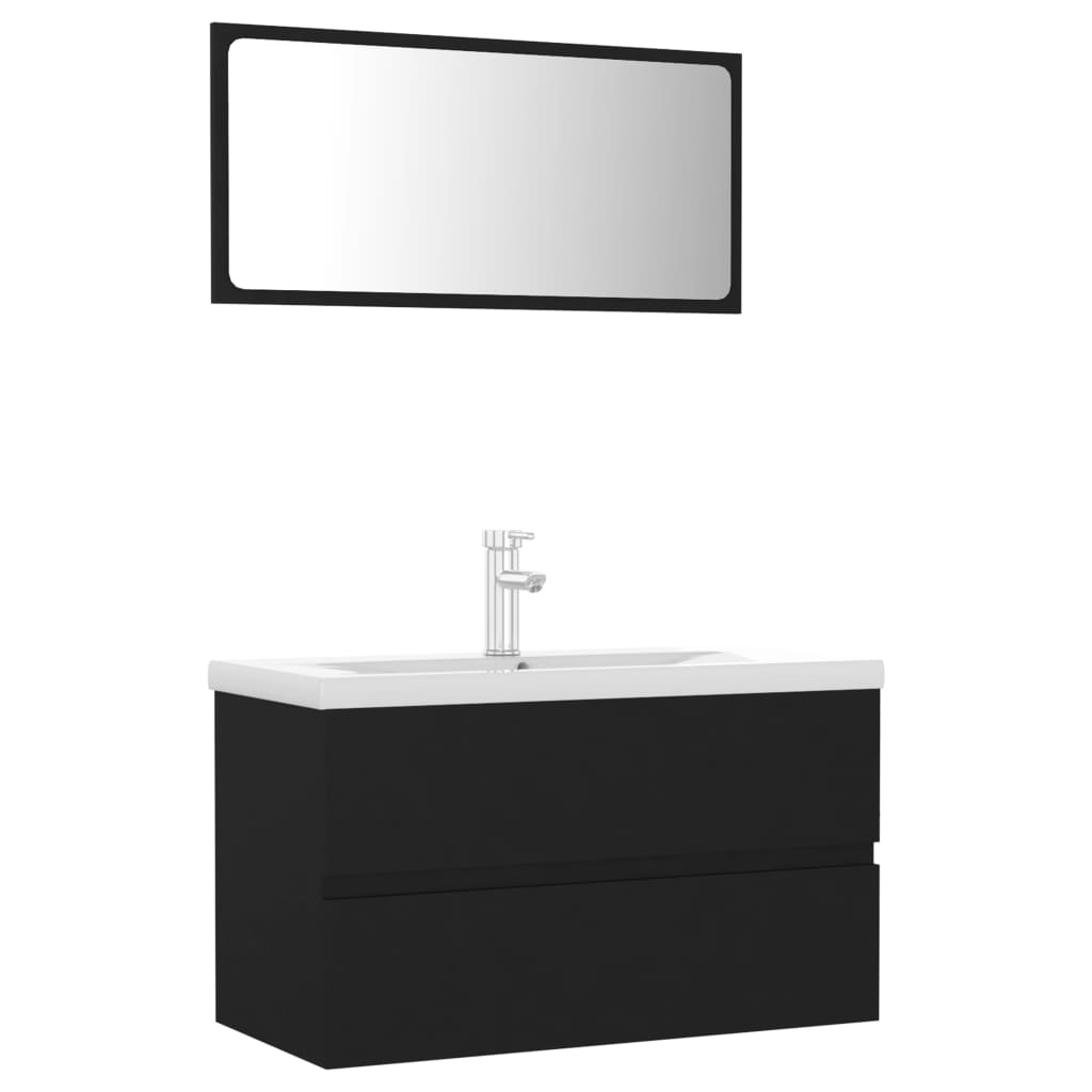 Vidaxl - Meubles de salle de bain noir bois d'ingénierie - vidaXL - Image 1