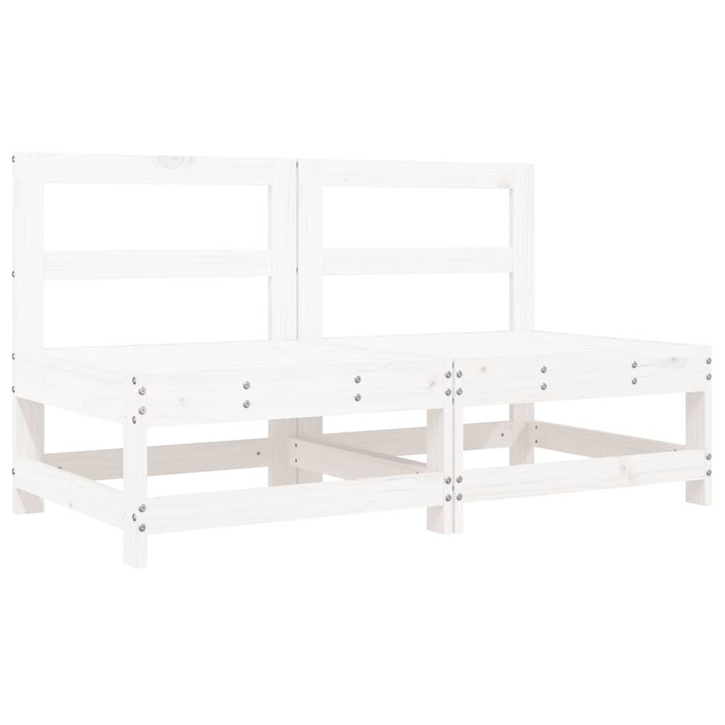 Vidaxl - Canapés centraux avec coussins 2 pcs blanc bois de pin massif vidaXL 825577 - Image 4