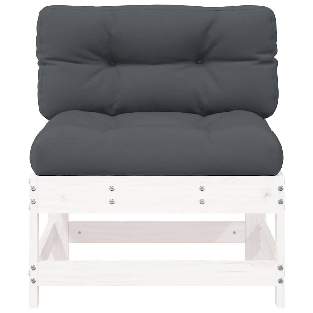 Vidaxl - Canapés centraux avec coussins 2 pcs blanc bois de pin massif vidaXL 825577 - Image 6