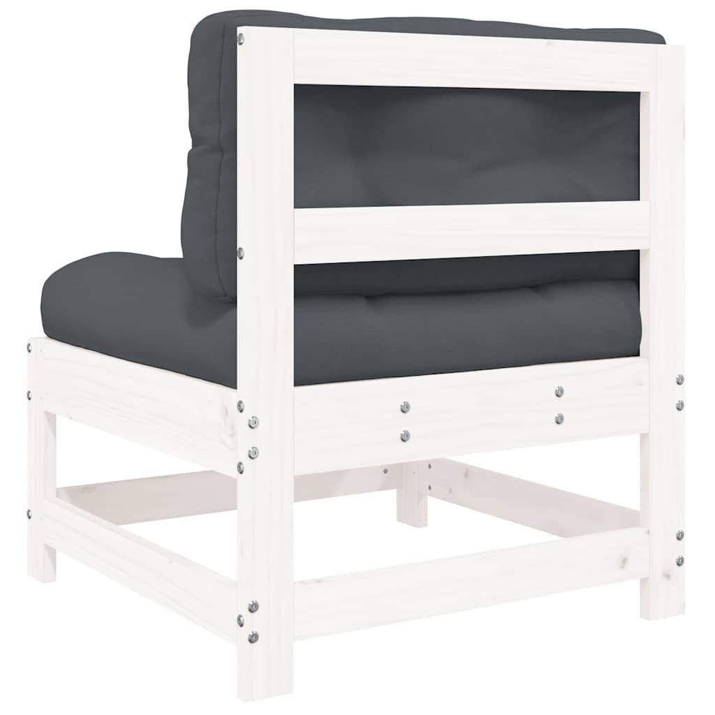 Vidaxl - Canapés centraux avec coussins 2 pcs blanc bois de pin massif vidaXL 825577 - Image 7