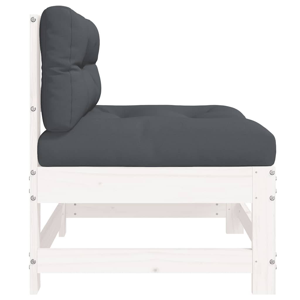 Vidaxl - Canapés centraux avec coussins 2 pcs blanc bois de pin massif vidaXL 825577 - Image 8