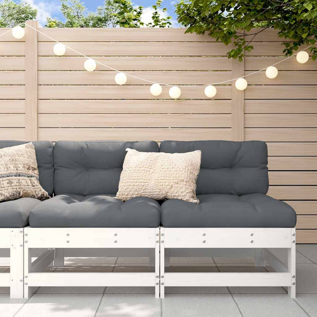 Vidaxl - Canapés centraux avec coussins 2 pcs blanc bois de pin massif vidaXL 825577 - Image 1