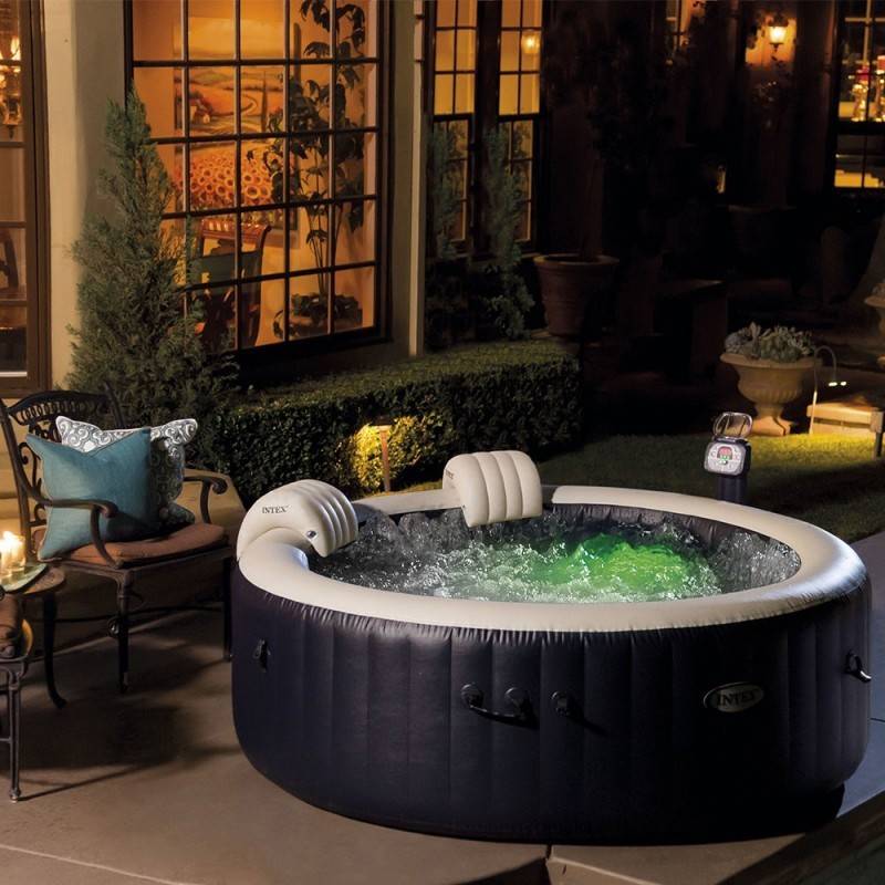 Spa gonflable 6 places bulles et leds Blue navy Intex - Image 4