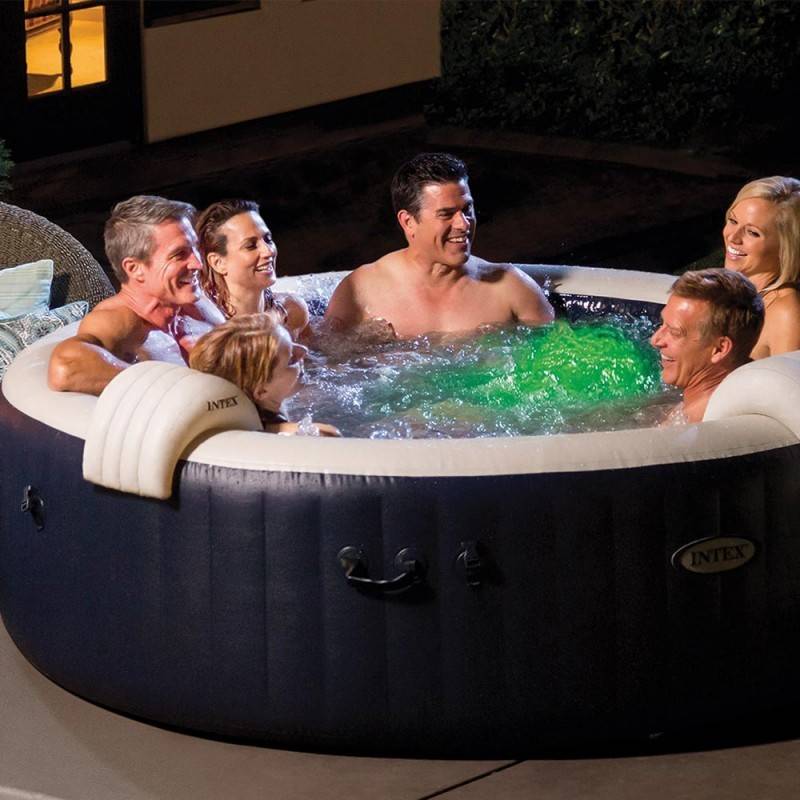 Spa gonflable 6 places bulles et leds Blue navy Intex - Image 6