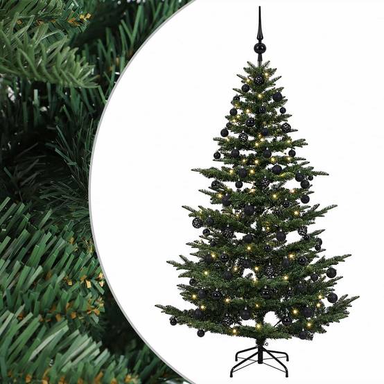 Vidaxl - Sapin de Noël artificiel avec boules 180 cm 300 LED Blanc chaud vidaXL 3466388 - Image 2