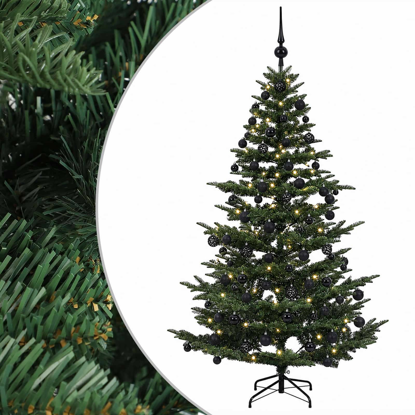 Vidaxl - Sapin de Noël artificiel avec boules 180 cm 300 LED Blanc chaud vidaXL 3466388 - Image 2