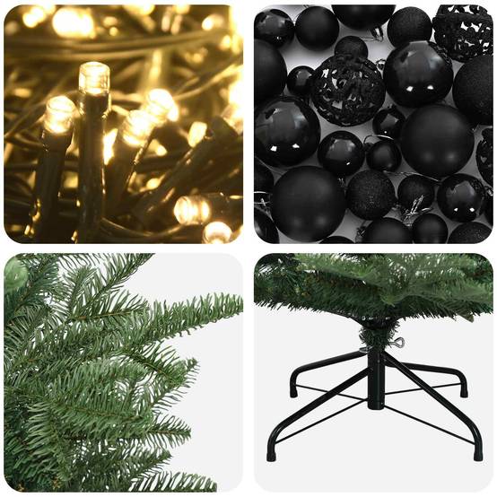 Vidaxl - Sapin de Noël artificiel avec boules 180 cm 300 LED Blanc chaud vidaXL 3466388 - Image 8