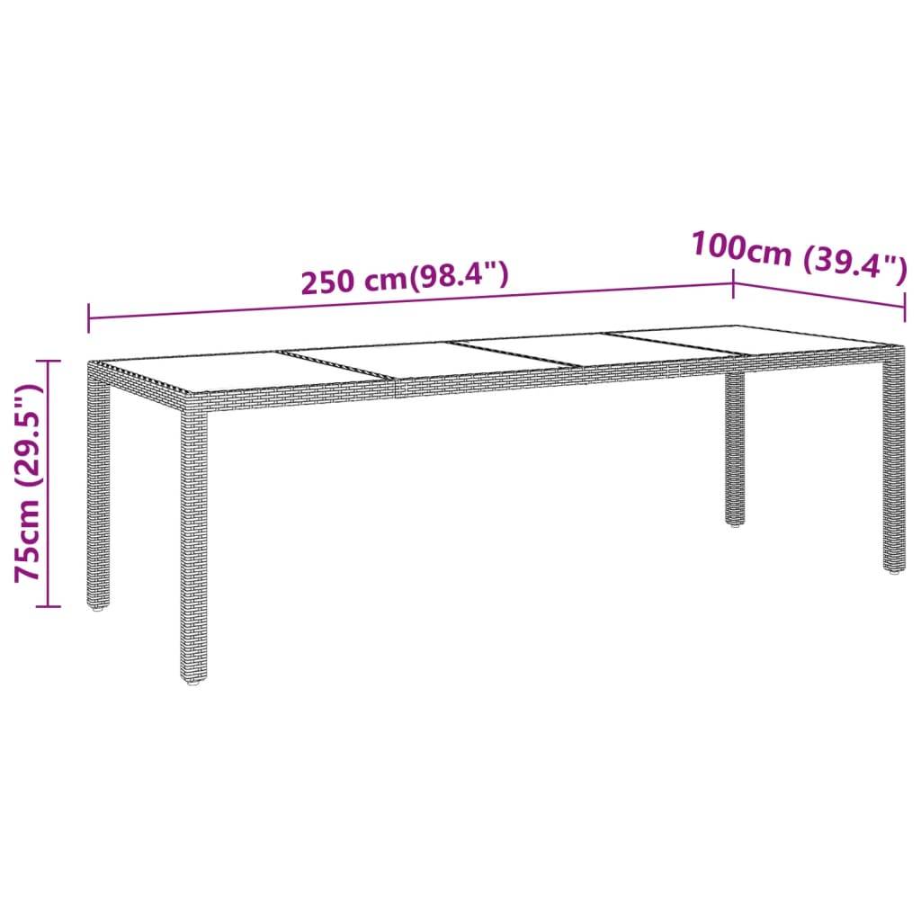 ComfortXL - Grande Table de Jardin Rectangulaire 250 cm Grise en Résine Tressée et Verre Trempé pour 8-10 Personnes – ComfortXL Outdoor Living - Image 5