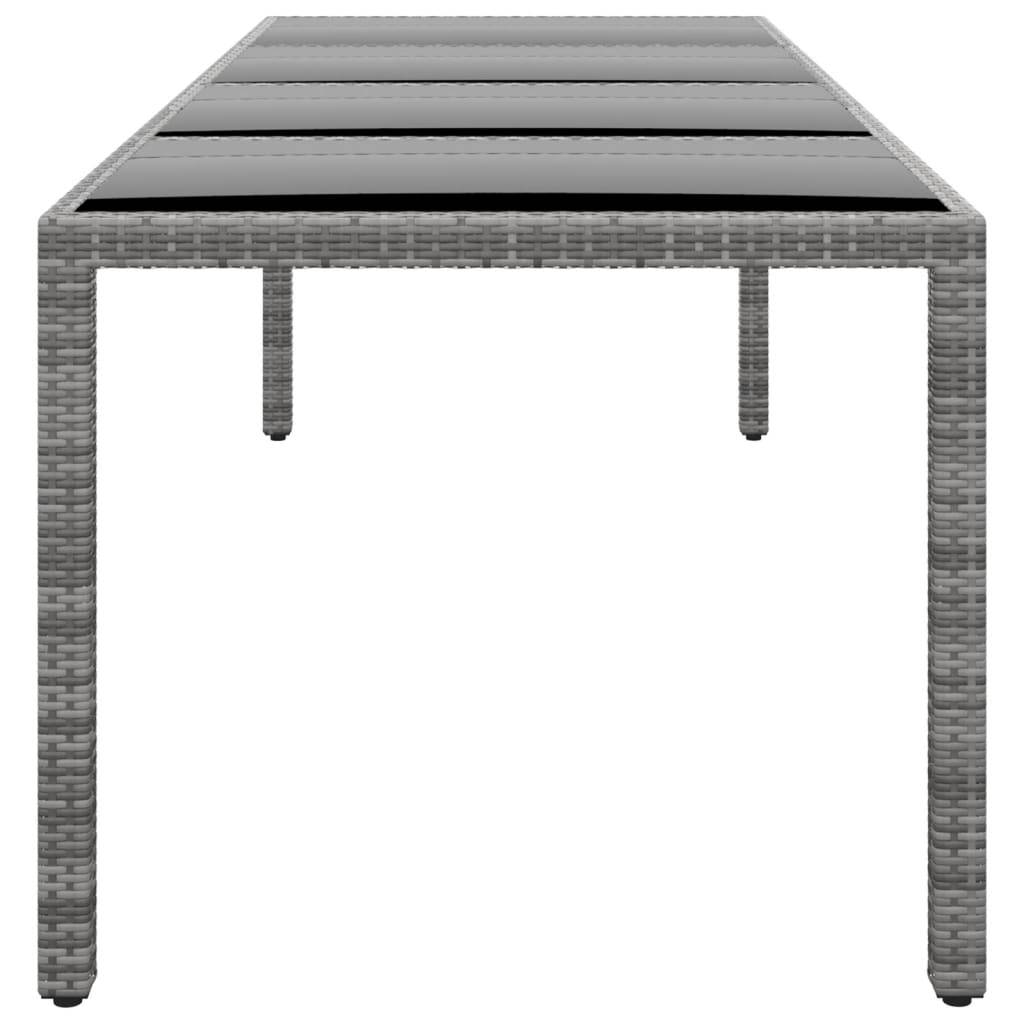 ComfortXL - Grande Table de Jardin Rectangulaire 250 cm Grise en Résine Tressée et Verre Trempé pour 8-10 Personnes – ComfortXL Outdoor Living - Image 3