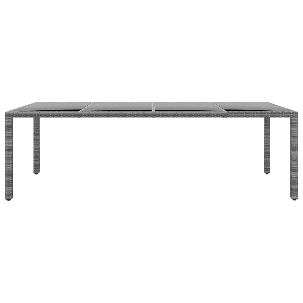 ComfortXL - Grande Table de Jardin Rectangulaire 250 cm Grise en Résine Tressée et Verre Trempé pour 8-10 Personnes – ComfortXL Outdoor Living - Image 2