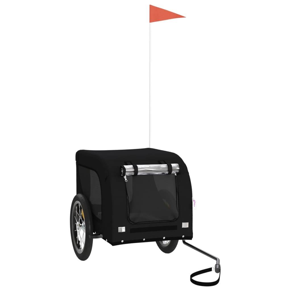 Remorque de vélo pour animaux tissu oxford et fer noir 124 x 65 x 66 cm - PANGIVO - Image 2