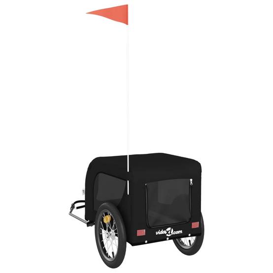 Remorque de vélo pour animaux tissu oxford et fer noir 124 x 65 x 66 cm - PANGIVO - Image 7