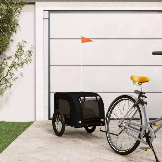 Remorque de vélo pour animaux tissu oxford et fer noir 124 x 65 x 66 cm - PANGIVO - Image 1
