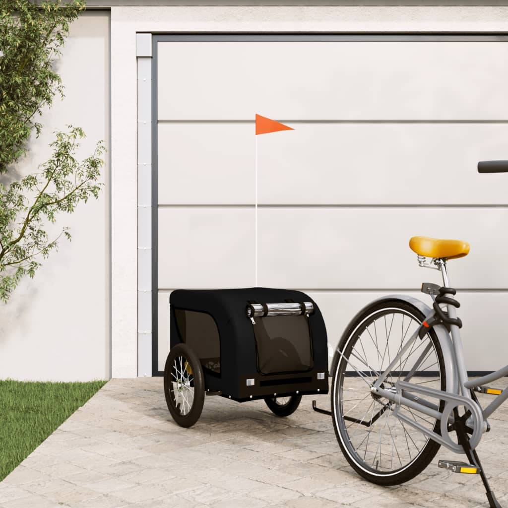 Remorque de vélo pour animaux tissu oxford et fer noir 124 x 65 x 66 cm - PANGIVO - Image 1