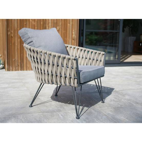 Dcb Garden - Salon de Jardin 4 Places "Capri" 161cm Gris Anthracite - Image 4