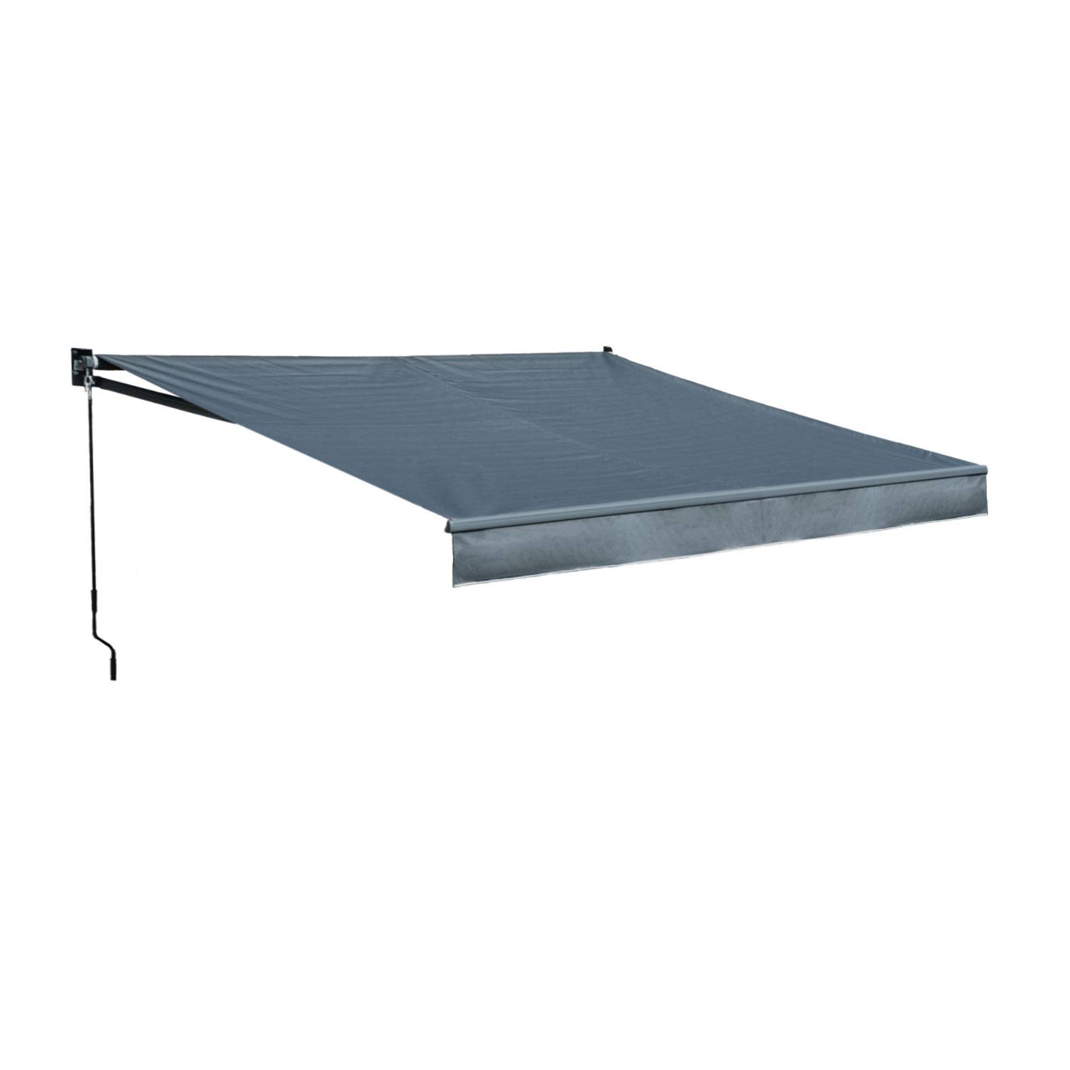 Happy Garden - Store banne SAULE 2,5 × 2m - Toile anthracite et structure grise - HAPPY GARDEN - Image 1