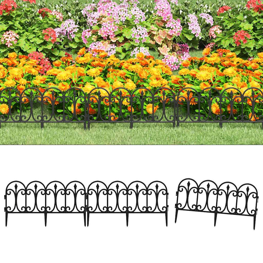 Clôture pelouse plastique PP bordures allées séparation buissons 10m noir - ComfortXL Outdoor Living - Image 1