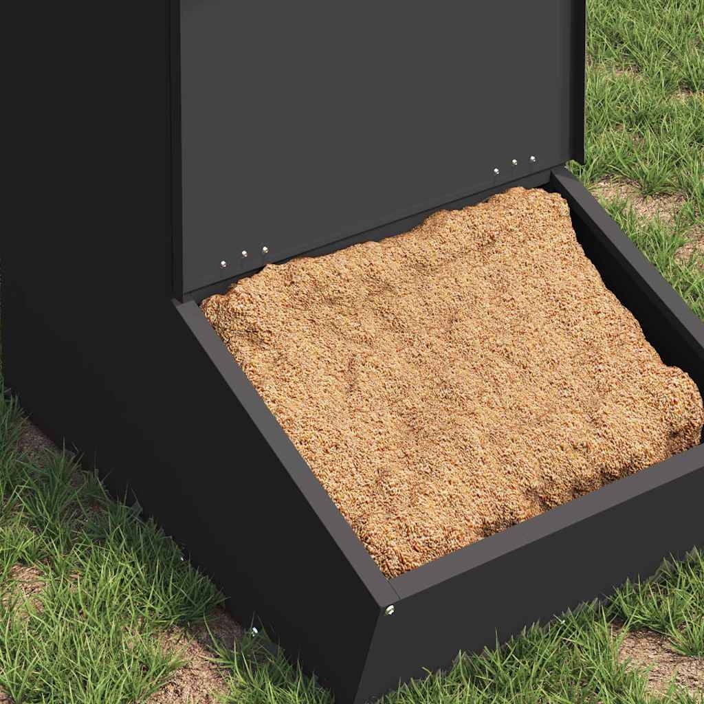 ComfortXL - Nourrisseur Cochons Acier 20kg Porte Magnétique Etanche Noir - ComfortXL Outdoor Living - Image 3