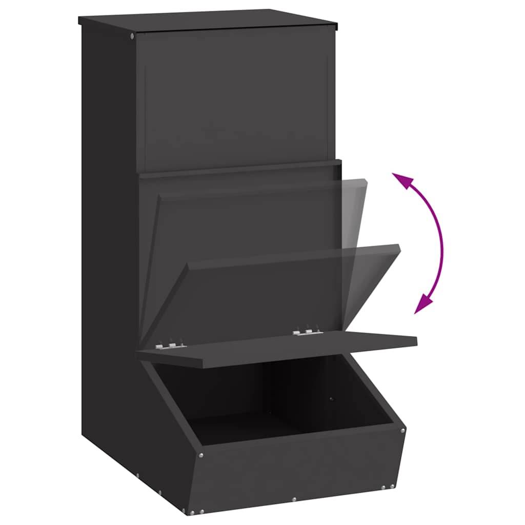 ComfortXL - Nourrisseur Cochons Acier 20kg Porte Magnétique Etanche Noir - ComfortXL Outdoor Living - Image 8
