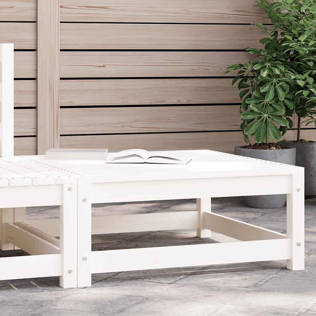 Vidaxl - Repose-pied de jardin blanc 70x70x30 cm bois de pin massif vidaXL 837936 - Image 1