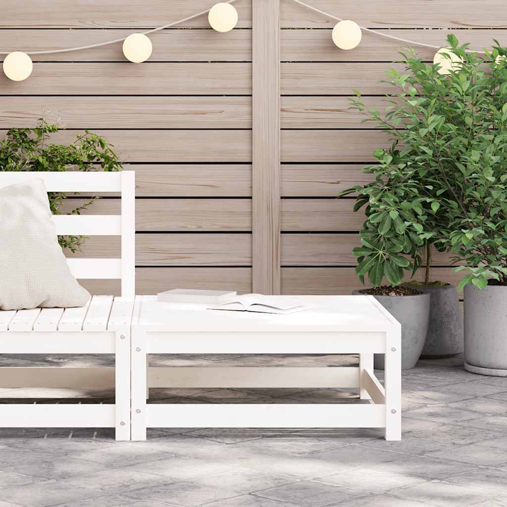 Vidaxl - Repose-pied de jardin blanc 70x70x30 cm bois de pin massif vidaXL 837936 - Image 4