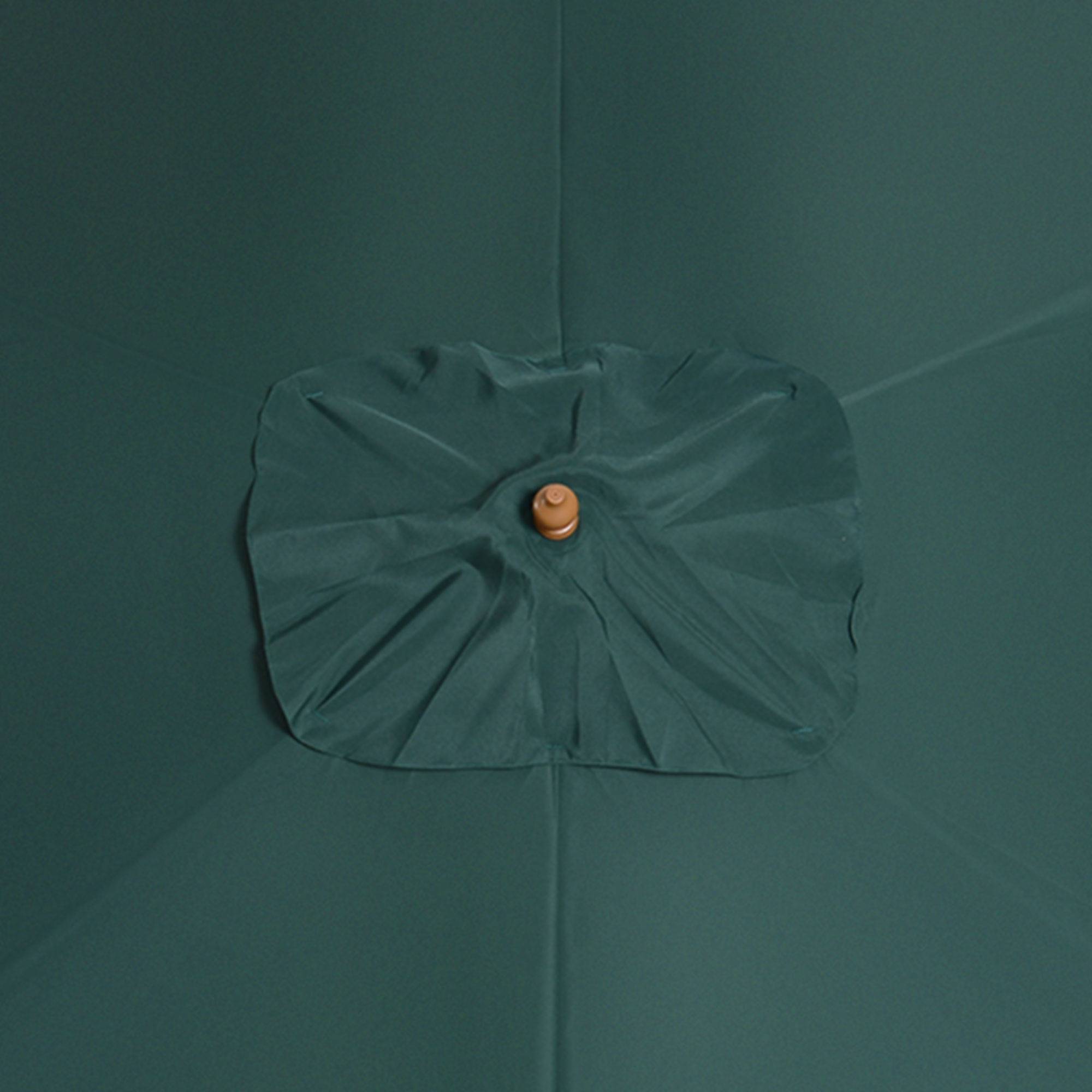 Parasol de jardin 2 x 3 m en bois laqué et bambou avec housse amovible, vert foncé - Image 10
