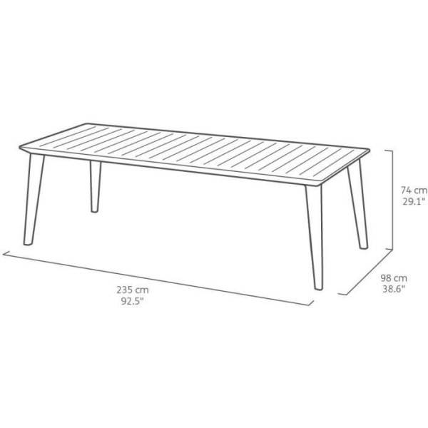 Table de jardin - rectangulaire - gris graphite - en résine - 8 a 10 personnes - Lima - Allibert by KETER - Image 4