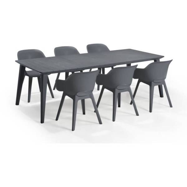Table de jardin - rectangulaire - gris graphite - en résine - 8 a 10 personnes - Lima - Allibert by KETER - Image 5