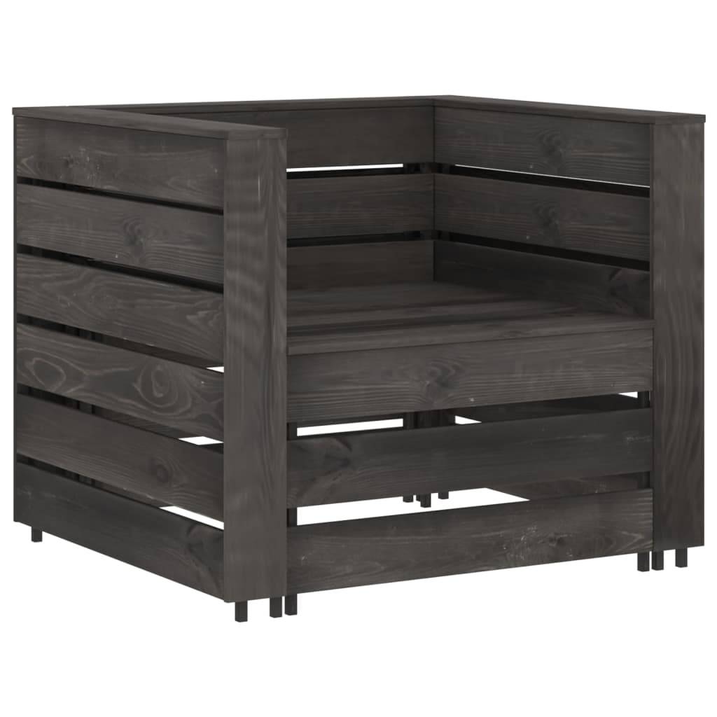 Maison Chic - 2 pcs Salon de jardin palette - Mobilier d'extérieur Bois de pin imprégné de gris - Image 1