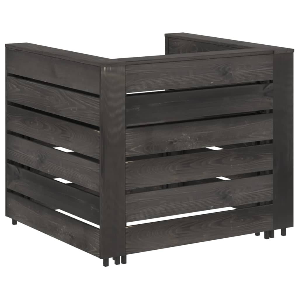 Maison Chic - 2 pcs Salon de jardin palette - Mobilier d'extérieur Bois de pin imprégné de gris - Image 4