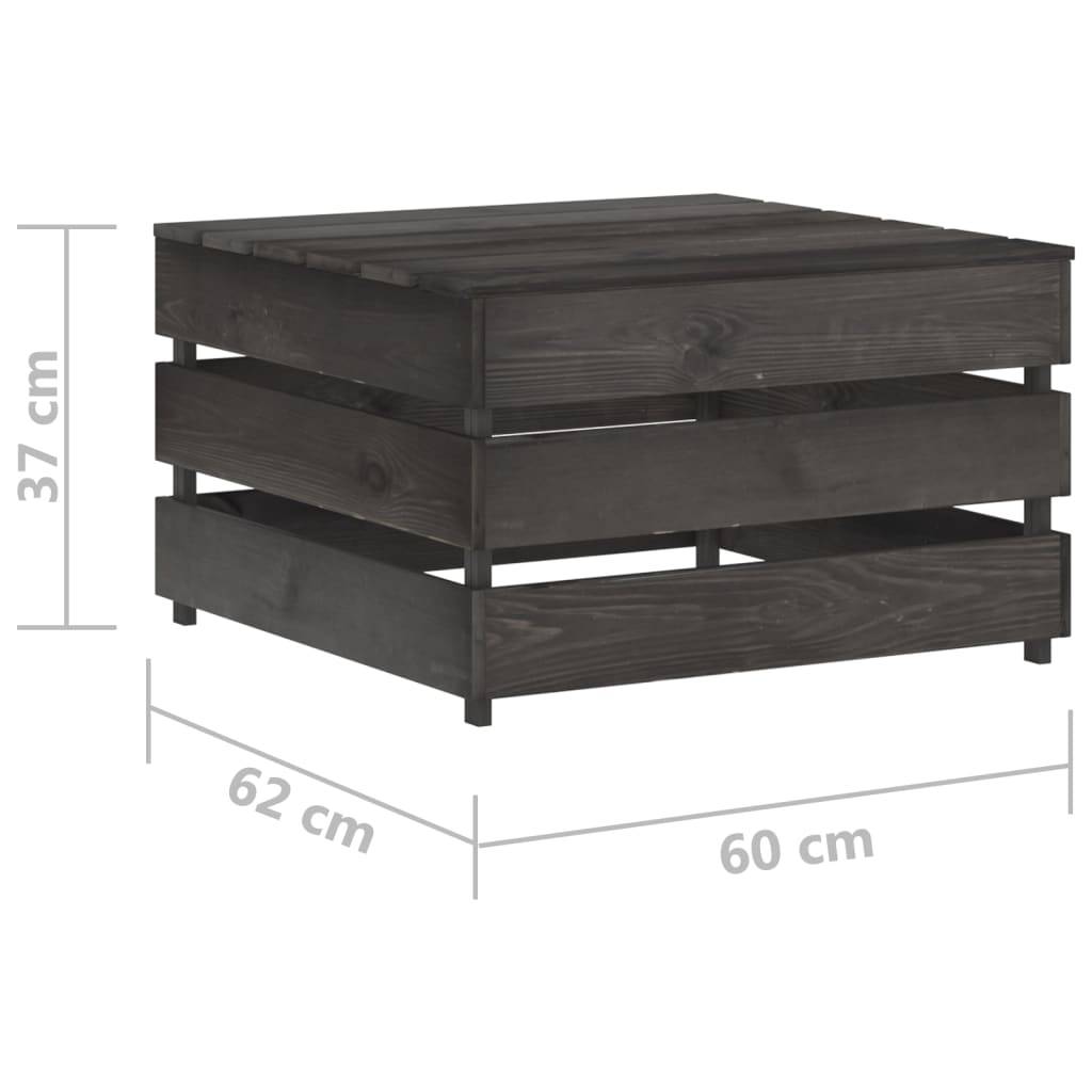 Maison Chic - 2 pcs Salon de jardin palette - Mobilier d'extérieur Bois de pin imprégné de gris - Image 8