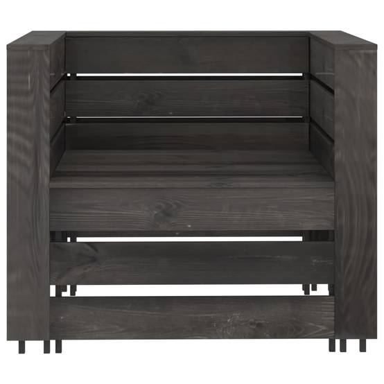 Maison Chic - 2 pcs Salon de jardin palette - Mobilier d'extérieur Bois de pin imprégné de gris - Image 3