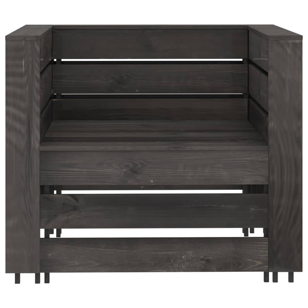 Maison Chic - 2 pcs Salon de jardin palette - Mobilier d'extérieur Bois de pin imprégné de gris - Image 3